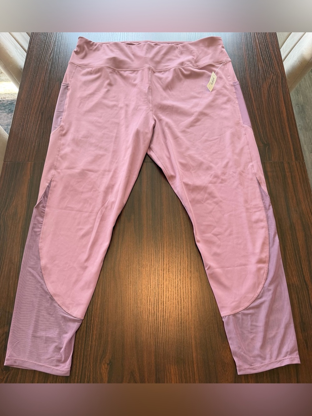 NWT WalkPop Women’s Dusty Pink Legging Mesh Panel Pocket High Rise Size 3XL